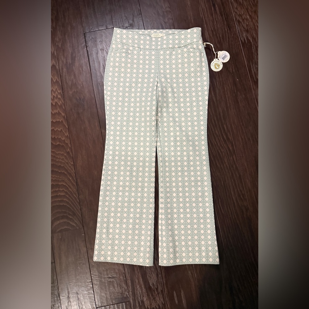 Spartina 449 Maren Kick Flare Pants Seafoam Blue Sz XS NWT